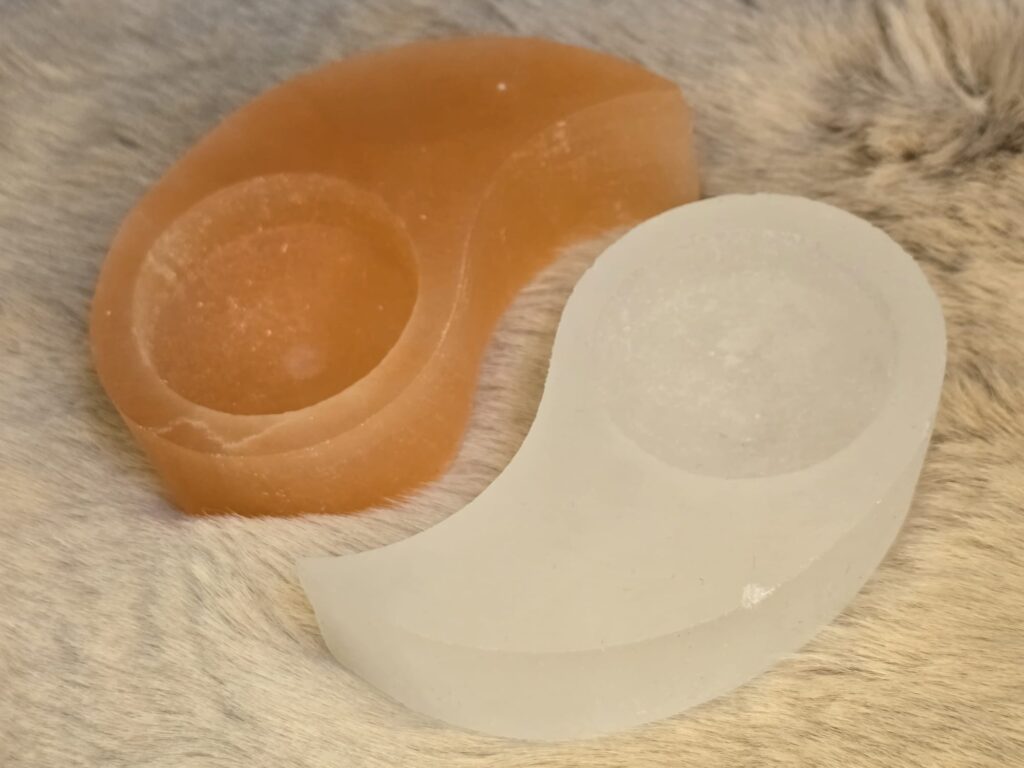 Seleniet waxinelichthouder Yin/Yang