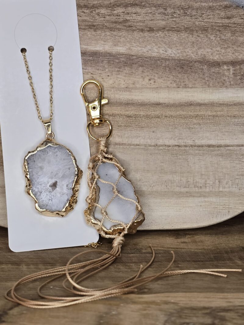Agaat Ketting & Musketon hanger