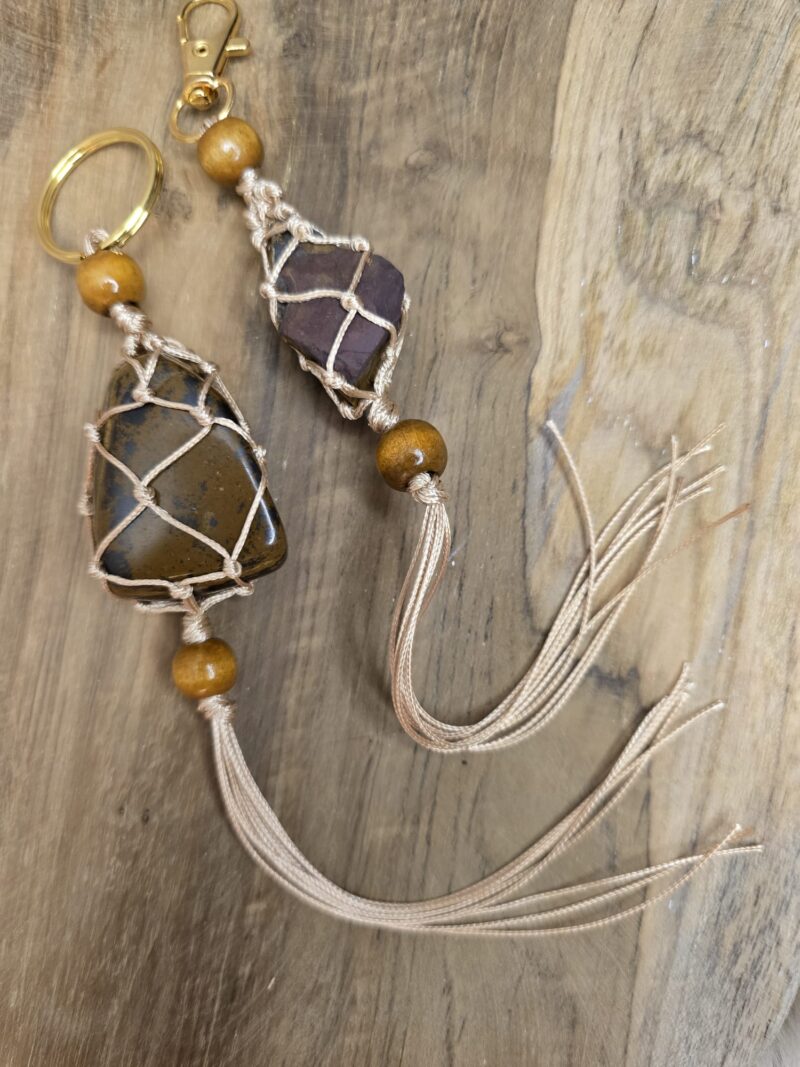 Tijgeroog sleutelhanger & Musketon hanger