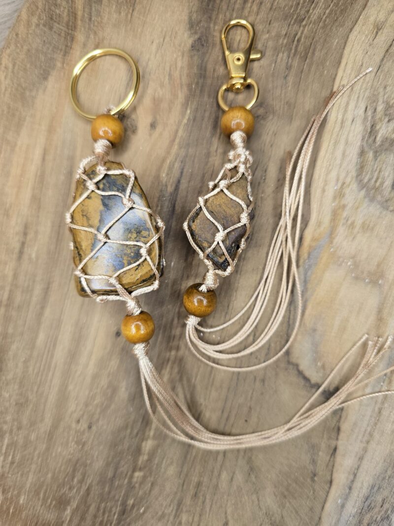 Tijgeroog sleutelhanger & Musketon hanger
