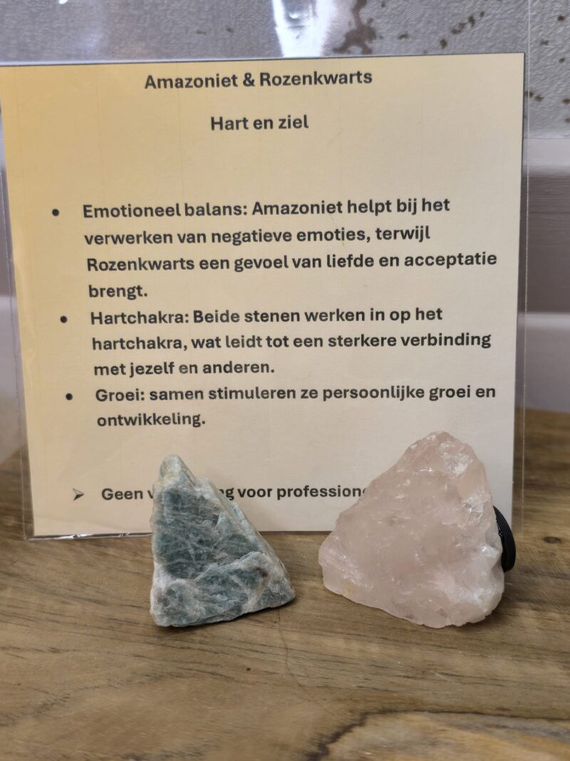 Amazoniet & Rozenkwarts magneten
