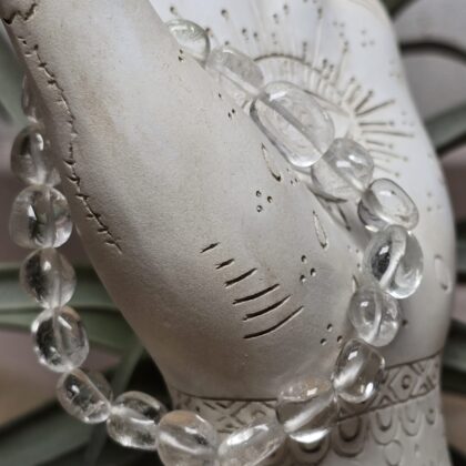 Bergkristal trommelsteen armband