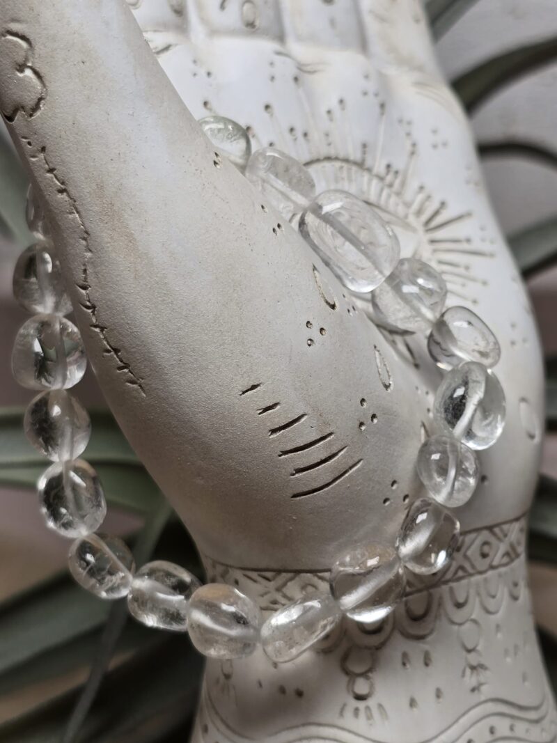 Bergkristal trommelsteen armband