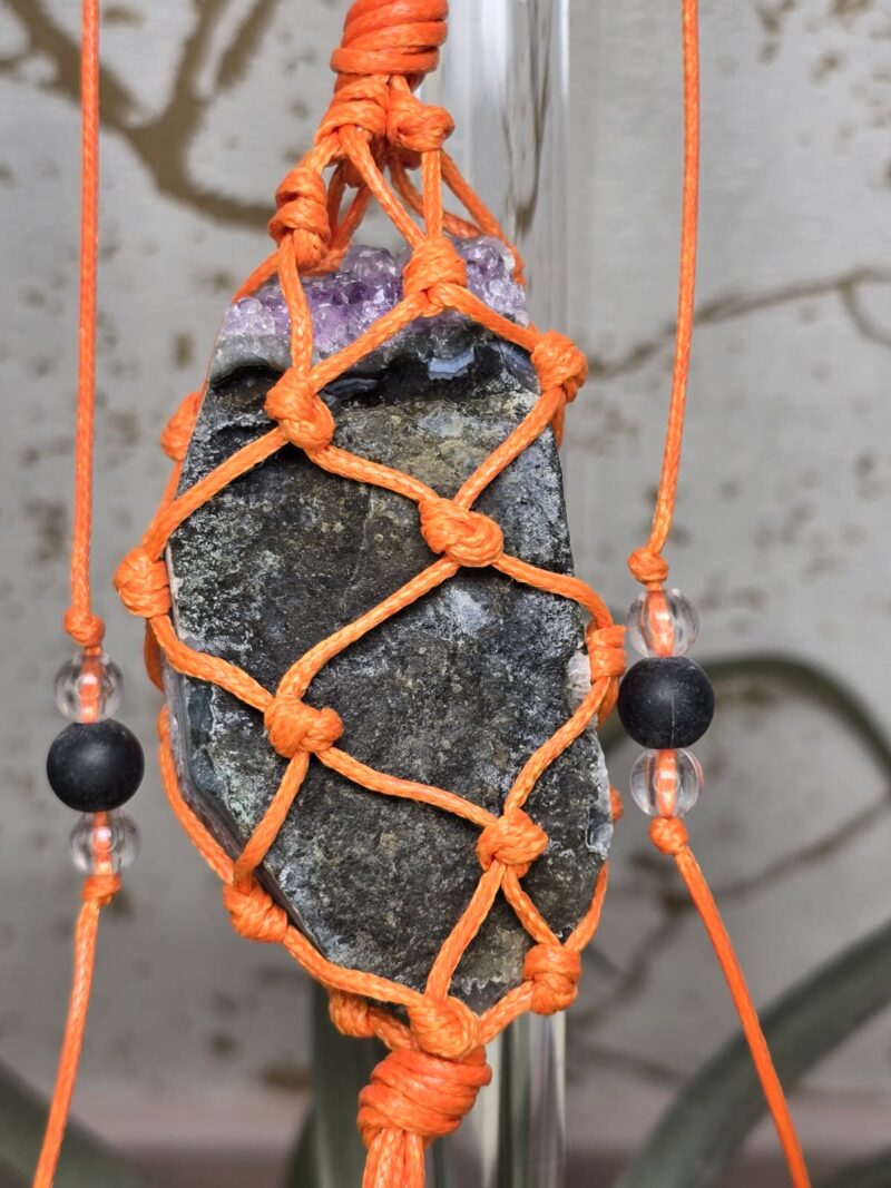Amethist cluster groot auto hanger