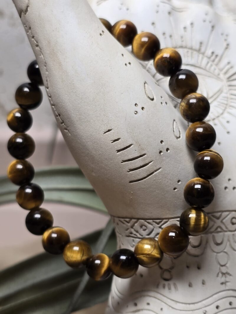 Tijgeroog kogelarmband 8mm