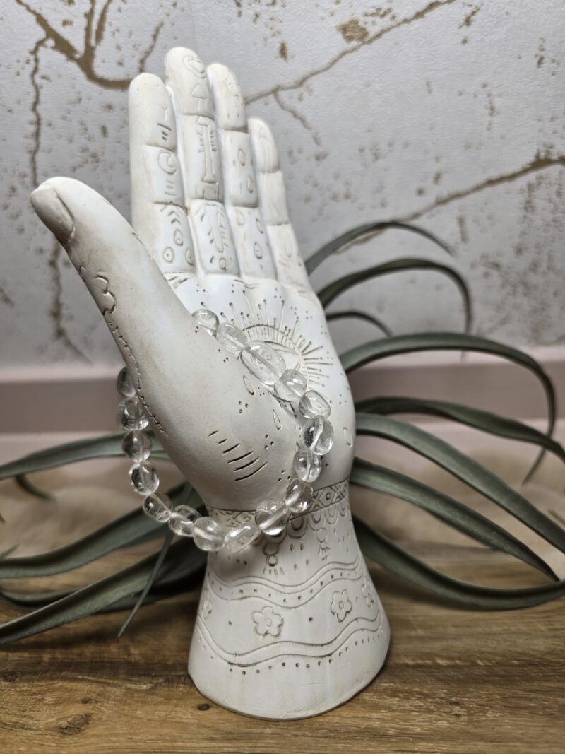 Bergkristal trommelsteen armband