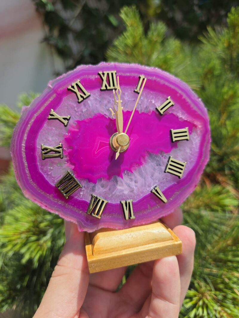 Agaat klok Roze (gekleurd)
