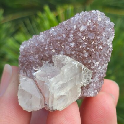 Galaxy Amethist op Calciet (UNIEK)