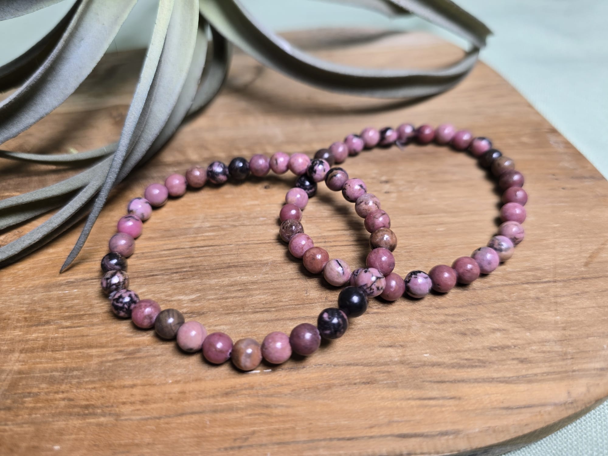 Rhodoniet kogelarmband 6mm