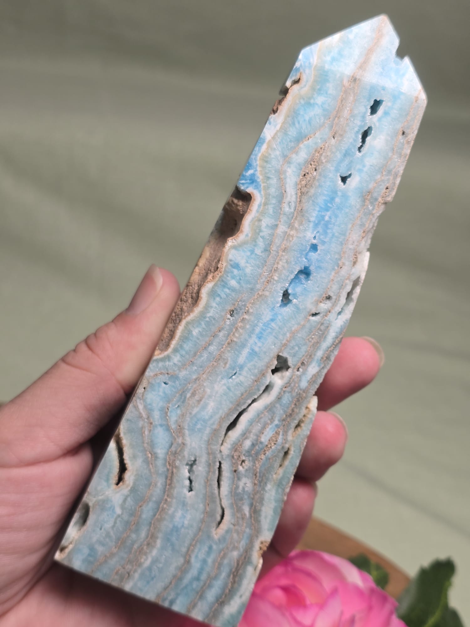 Carribean blue calciet (Aragoniet) Toren