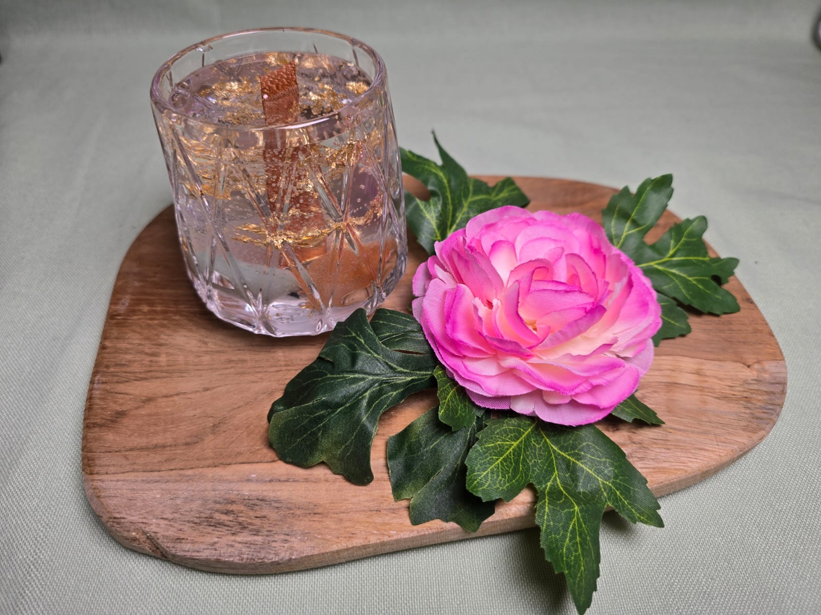 Kaars met setje Gouden 3 hoek