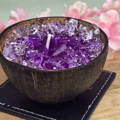 Gelwax kaars Amethist vorm