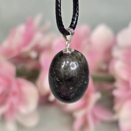 Goud obsidiaan hanger (925 Zilver)