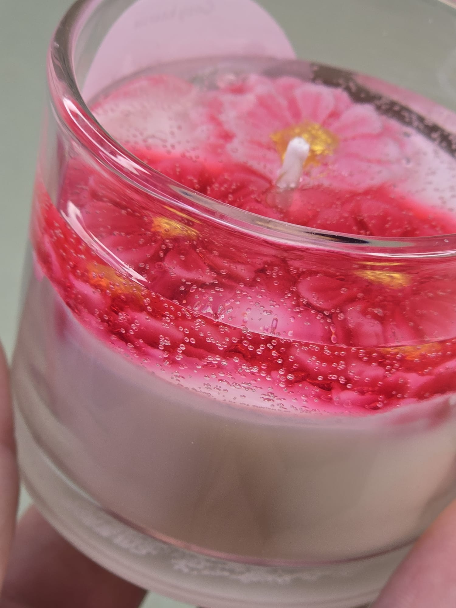 Pink romance 3D bloemen kaars