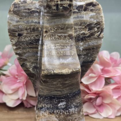 Bruine Aragoniet met gouden Mica Engel