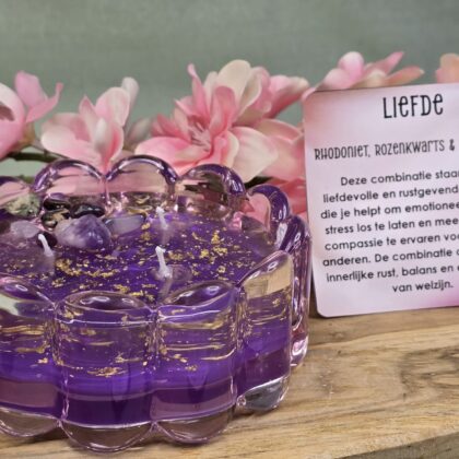 Gel wax kaars Liefde Paars