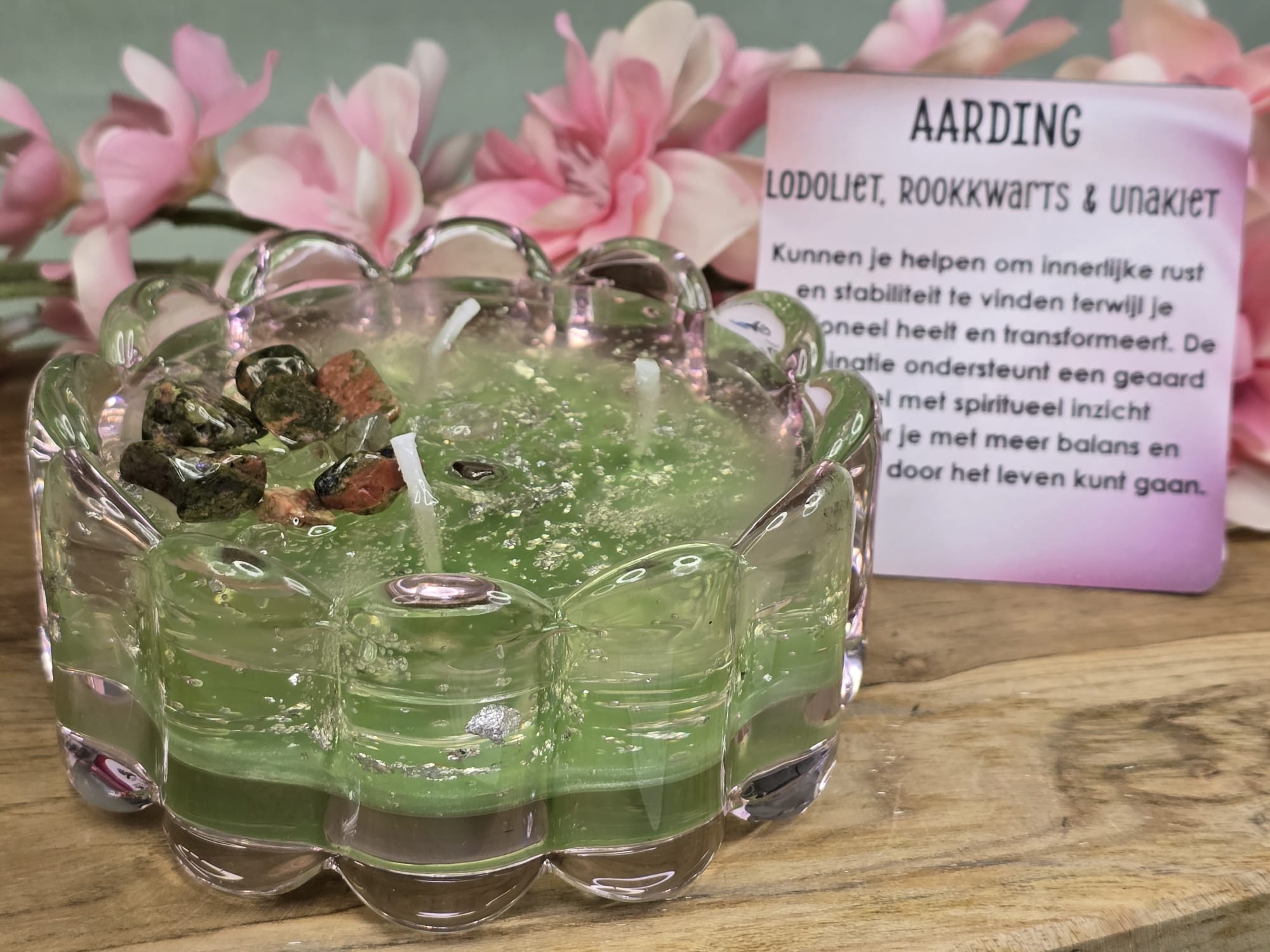 Gelwax kaars Aarding groen
