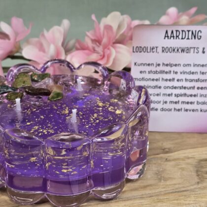Gel wax kaars Aarding Paars