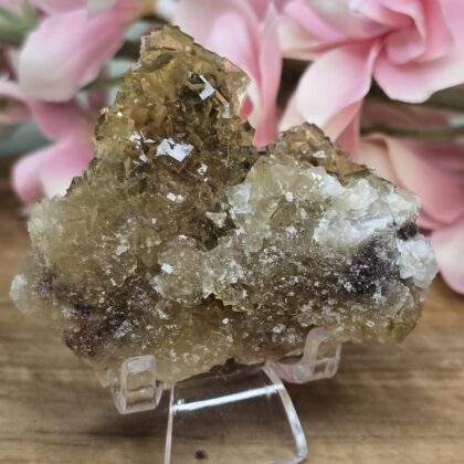 Gele fluoriet met kwarts