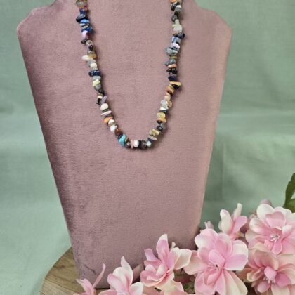 Edelstenen mix split ketting