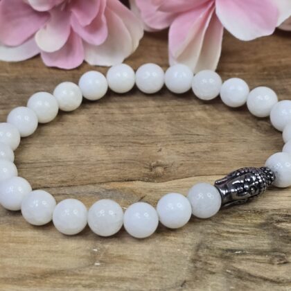 Witte Opaal met Buddha 8mm